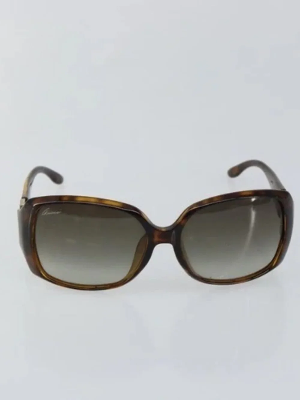 GUCCI Interlocking G Sunglasses Plastic Brown Auth SW1673